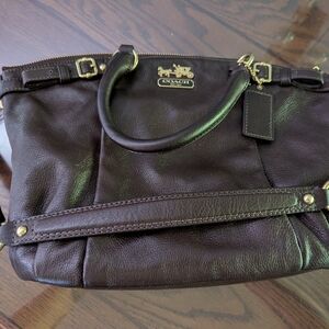 Coach Madison Sophia Brown Leather Satchel Handbag Purse Great condition